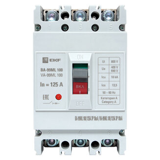Автоматический выключатель ВА-99МL 100/125А 3P 18кА EKF Basic