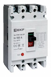 Выключатель автоматический в литом корпусе ВА-99М 160/160А 3P 10In 35кА с термомагнитным расцепителем EKF