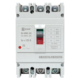 Автоматический выключатель ВА-99МL 250/125А 3P 20кА EKF Basic