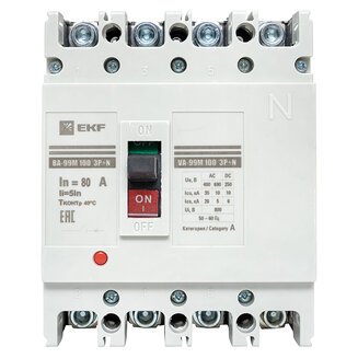 Выключатель автоматический ВА-99М 100/80А 4P 5In 35кА EKF PROxima 
