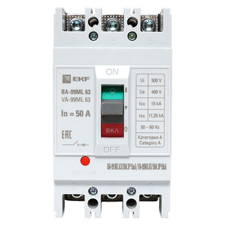 Автоматический выключатель ВА-99МL 63/ 50А 3P 15кА EKF Basic